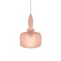 Pink Ribbed Smoked Glass Pendant Ceiling Light - Biella