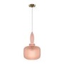 Pink Ribbed Smoked Glass Pendant Ceiling Light - Biella