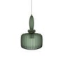 Green Ribbed Smoked Glass Pendant Ceiling Light - Biella