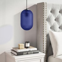 Navy Blue Textured Smoked Glass Pendant Light - Lugo Navy Blue Textured Smoked Glass Pendant Light - Lugo