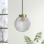 Ribbed Round Lantern Pendant Light with Brass Finish - Georgia
