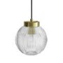 Ribbed Round Lantern Pendant Light with Brass Finish - Georgia