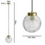 Ribbed Round Lantern Pendant Light with Brass Finish - Georgia