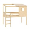 House Mid Sleeper Cabin Bed in Solid Pine - Oakley