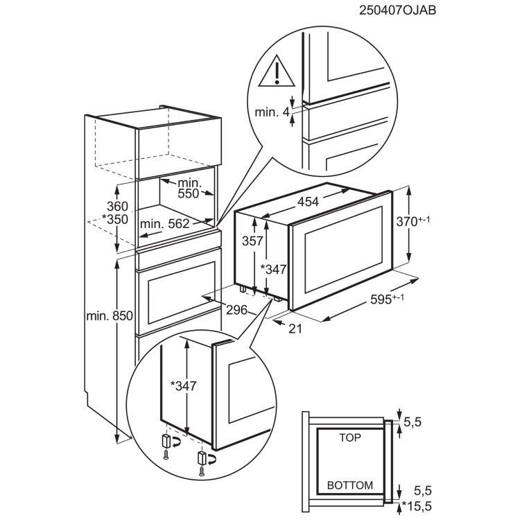 AEG 6000 Series Built-In Microwave with Grill - Black