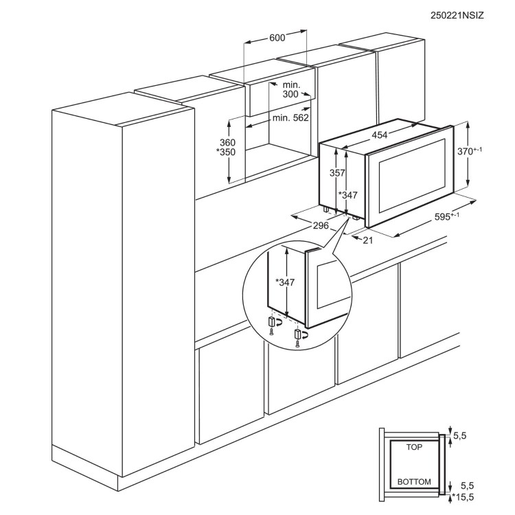 AEG 6000 Series Built-In Microwave with Grill - Black