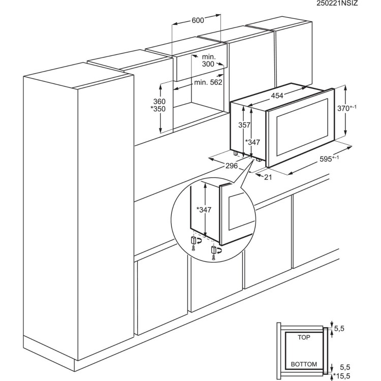 AEG 6000 Series Built-In Microwave Oven - Black
