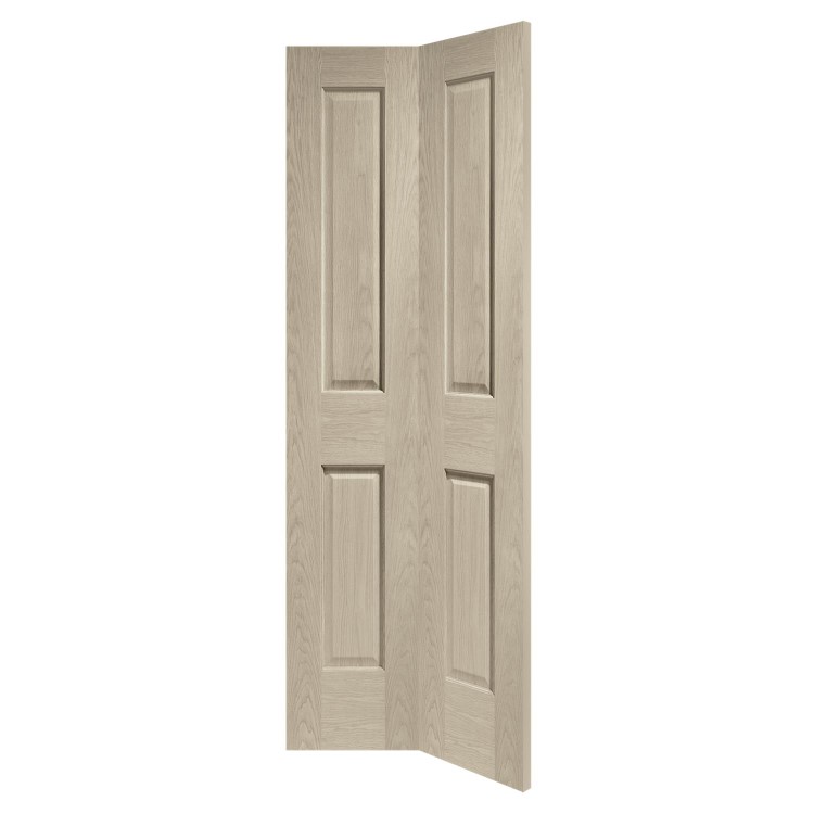 Internal Oak Victorian 4 Panel Bi-Fold Door - Unfinished, 1981 x 686 x 35 mm