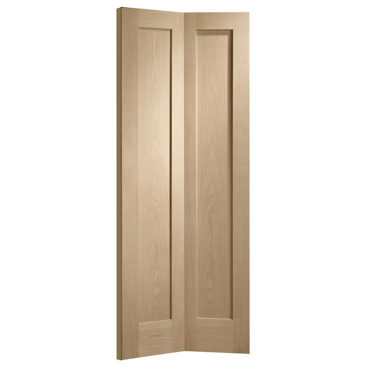 Internal Oak One-Panel Bi-Fold Door - Unfinished - 1981 x 686 x 35mm - Pattern 10 - XL Joinery