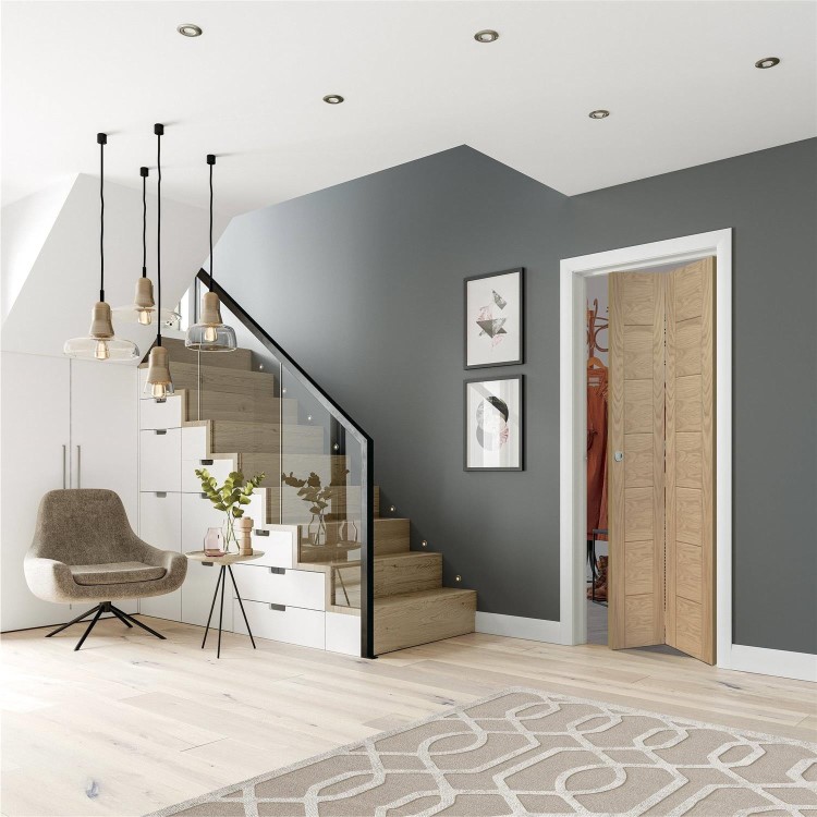 Internal Oak Bi-Fold Door - Unfinished - 1981 x 762 x 35mm - Palermo - XL Joinery