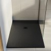 1400 x 800mm Black Slate Effect Shower Tray with Grate - Sileti