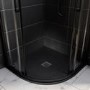 900x900mm Quadrant Shower Tray – Slimline 27mm – Stone Resin – Anti-Slip – Black – Sileti