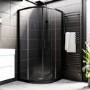 900x900mm Quadrant Shower Tray – Slimline 27mm – Stone Resin – Anti-Slip – Black – Sileti