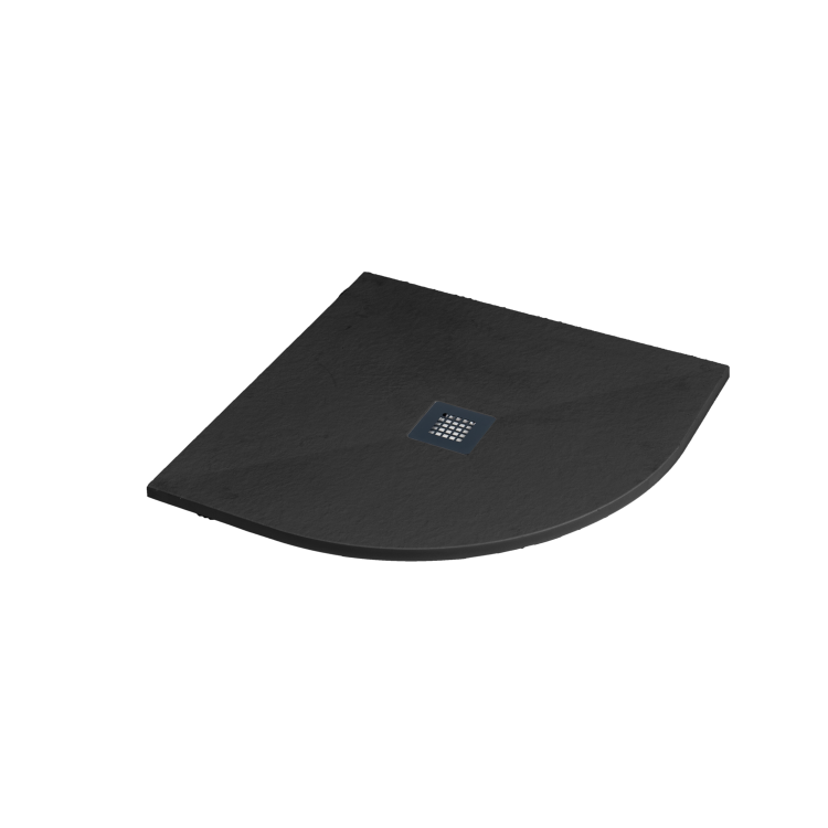 900x900mm Quadrant Shower Tray – Slimline 27mm – Stone Resin – Anti-Slip – Black – Sileti