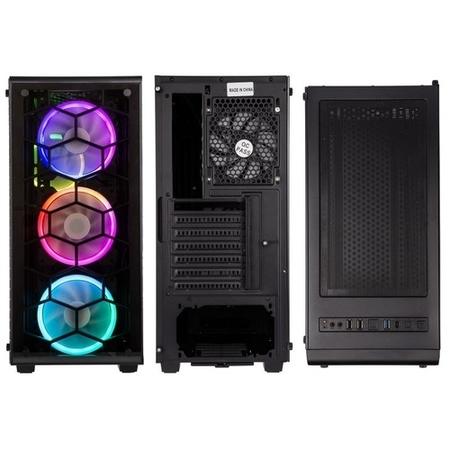 Box Open Kolink Observatory Mid Tower RGB Gaming Case - Black Tempered Glass