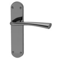 Internal Black Nickel Bathroom Lever Door Handle with Lock, Latch and Hinges Pack - 65mm Latch - Oder - XL Joinery