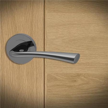 Internal Black Nickel Bathroom Lever Door Handle with Lock, Latch and Hinges Pack - 65mm Latch - Oder - XL Joinery