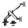 electriQ Gaming Dual Monitor Arm with RGB Lighting