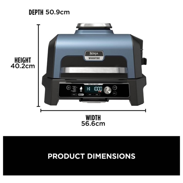 Ninja Woodfire Pro Connect XL Electric BBQ Grill & Smoker with Stand - OG901UK