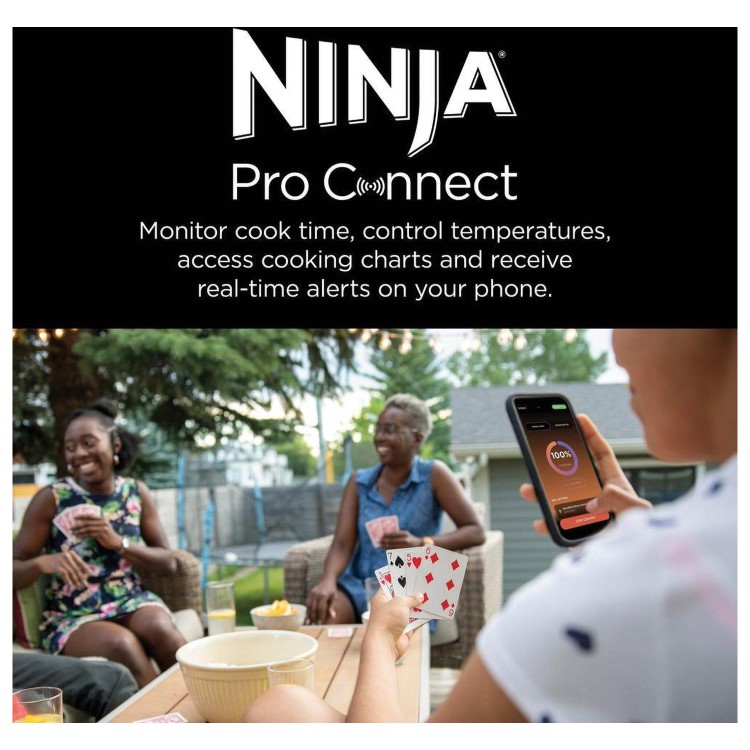 Ninja Woodfire Pro Connect XL Electric BBQ Grill & Smoker with Stand - OG901UK