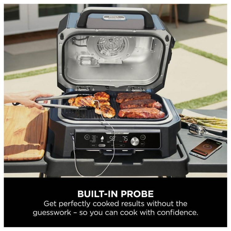 Ninja Woodfire Pro Connect XL Electric BBQ Grill & Smoker with Stand - OG901UK