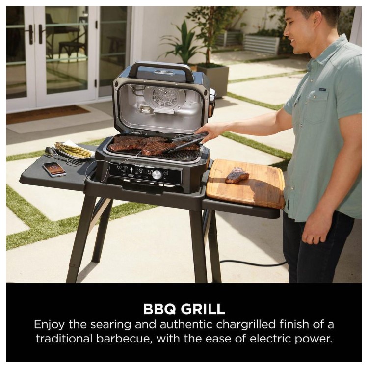 Ninja Woodfire Pro Connect XL Electric BBQ Grill & Smoker with Stand - OG901UK
