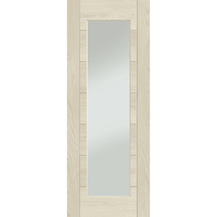 Palermo Original 1 Light Internal Oak Fire Door with Clear Glass (wide) - Unfinished, 2040 x 726 x 44 mm