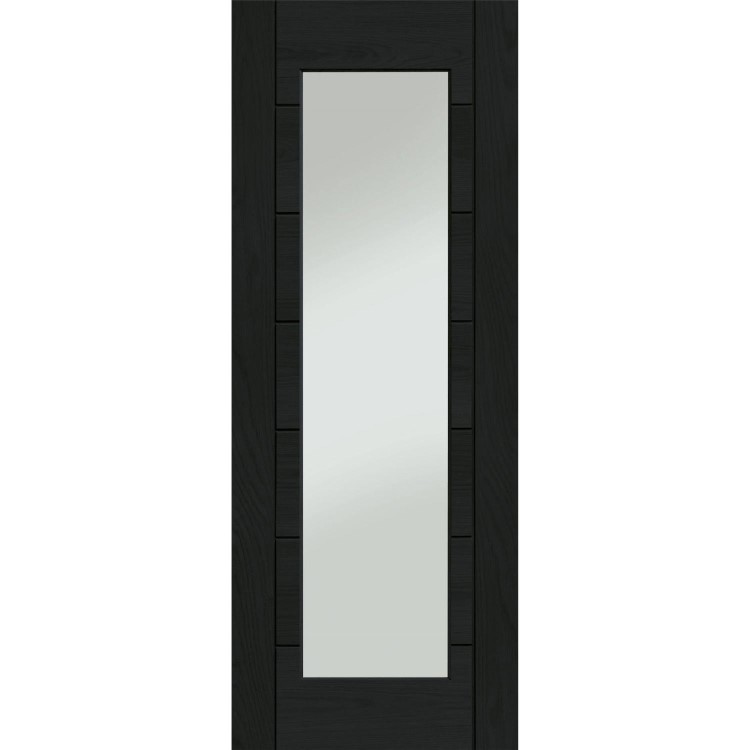 Palermo Original 1 Light Internal Oak Fire Door with Clear Glass (wide) - Unfinished, 2040 x 726 x 44 mm