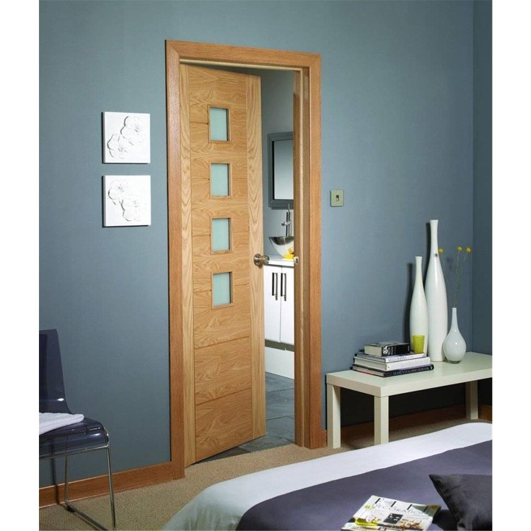 Internal Oak Door with Opaque Glass - Unfinished - 2032 x 813 x 35mm - Palermo Essential - XL Joinery