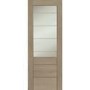 Palermo 2XG Internal Oak Fire Door with Clear Etched Glass - Unfinished, 1981 x 686 x 44 mm