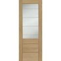 Palermo 2XG Internal Oak Fire Door with Clear Etched Glass - Unfinished, 1981 x 686 x 44 mm