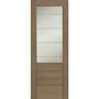 Palermo 2XG Internal Oak Fire Door with Clear Etched Glass - Unfinished, 1981 x 838 x 44 mm