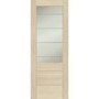 Palermo 2XG Internal Oak Fire Door with Clear Etched Glass - Unfinished, 2040 x 726 x 44 mm
