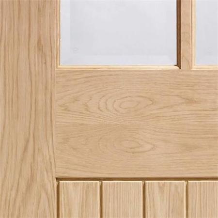 Internal Oak Half-Glazed Cottage Door with Clear Bevelled Glass - Unfinished - 1981 x 686 x 35mm - Suffolk - XL Joinery