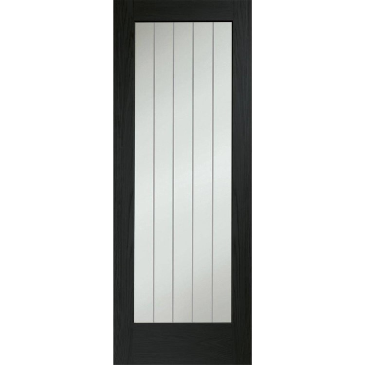 Suffolk P10 Internal Oak Fire Door with Clear Etched Glass - Unfinished, 1981 x 762 x 44 mm