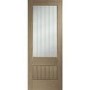 Suffolk Original 2XG Internal Oak Fire Door with Clear Etched Glass - Unfinished, 1981 x 838 x 44 mm