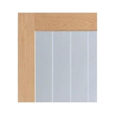 Internal Oak Half-Glazed Cottage FD30 Fire Door with Clear Etched Glass - Unfinished - 2040 x 826 x 44mm - Suffolk Premium - XL Joinery