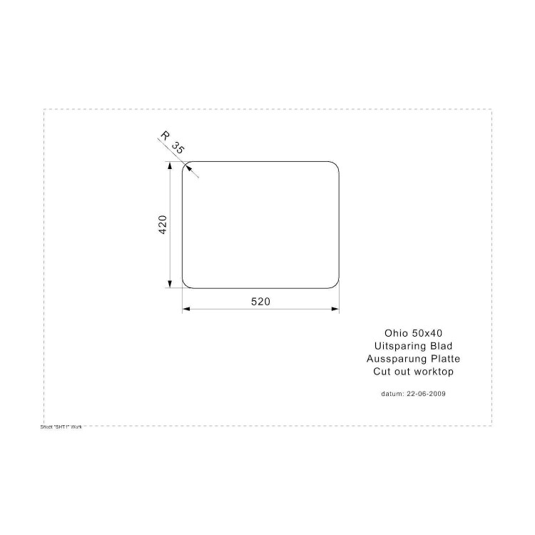 Single Bowl Black Stainless Steel Kitchen Sink - Reginox Ohio 50x40