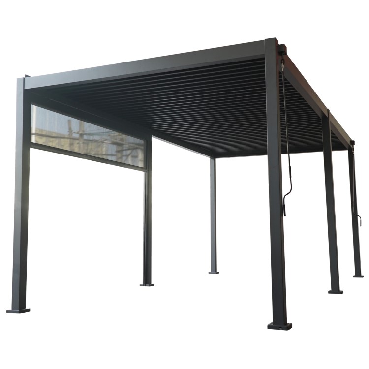 Outdoor Living Heavy Duty Aluminium Hot Tub Pergola with Louvred Roof - 6 x 3m