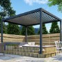 Outdoor Living Heavy Duty Aluminium Hot Tub Pergola with Louvred Roof - 6 x 3m