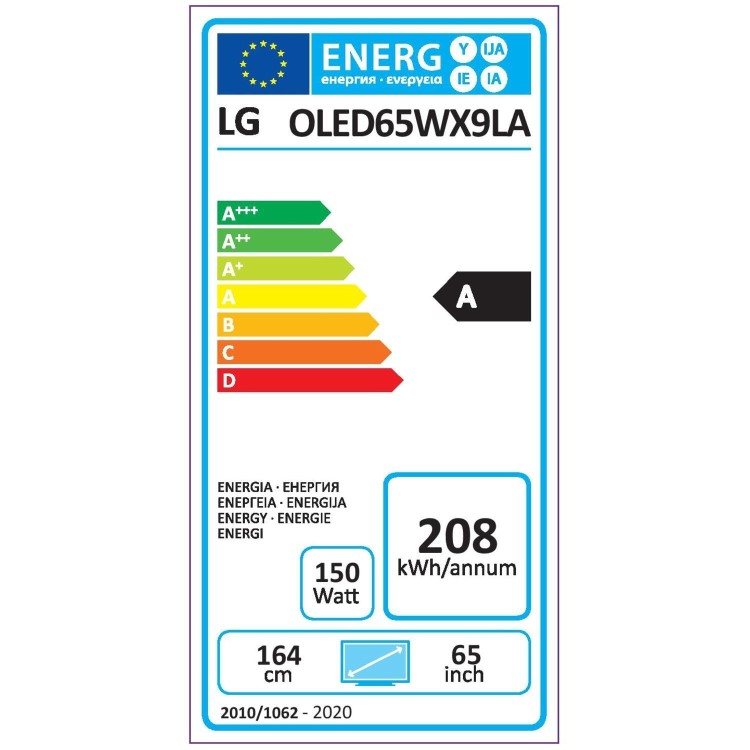 LG OLED65WX9LA 65" Smart 4K Ultra HD HDR OLED TV with LG Wireless Headphones - Black
