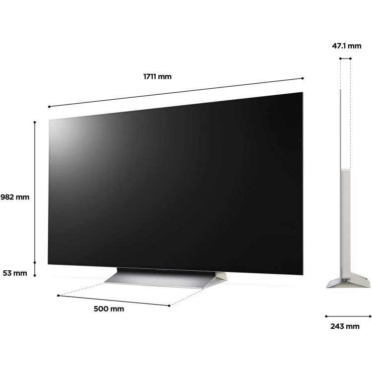 Refurbished LG C2 77" 4K Ultra HD with HDR10 Pro OLED Freeview HD Smart TV