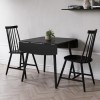 Small Black Wooden Drop Leaf Dining Table - Seats 2-4 - Olsen