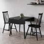 Small Black Wooden Drop Leaf Dining Table - Seats 2-4 - Olsen