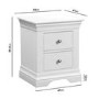 White Painted French 2 Drawer Bedside Table - Olivia
