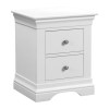 White Painted French 2 Drawer Bedside Table - Olivia