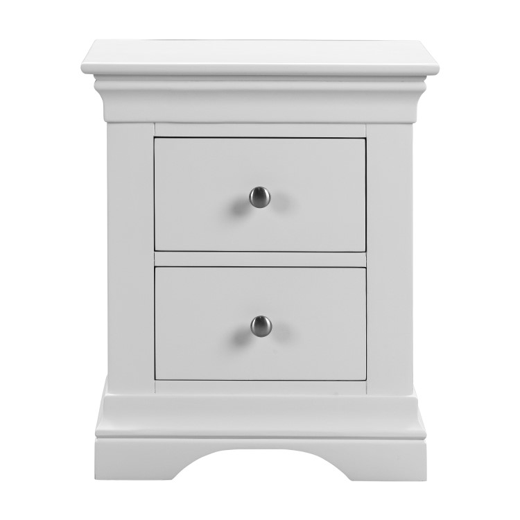 Olivia Two Drawer Bedside in White