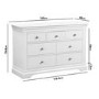 Wide White Painted French Chest of 7 Drawers - Olivia