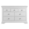 White 4 + 3 Drawer Wide Chest of Drawers - Olivia