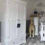 White Painted 2 Door Double French Wardrobe with Drawer - Olivia 